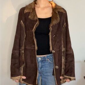 Vintage vakko 100% lamb shearling coat